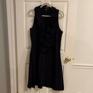 Lauren, Ralph Lauren Black Ruffle Front Mini Dress